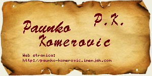 Paunko Komerović vizit kartica